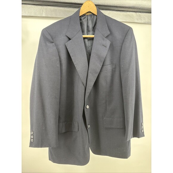 Brooks Brothers Makers Brooksease Navy Houndstooth 2-Button 42R Vintage Blazer - Picture 7 of 8